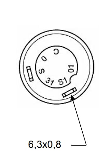 Interrupteur poussoir, affichage de l'horloge, rond, vert vue 3
