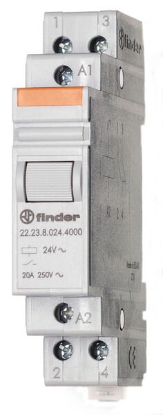 Relais modulaire 17,4 mm 1NO+1NC 20A/230V AC/AgSnO2 · réf. 222382304000