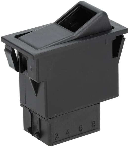 Interrupteur à bascule, II-0-I, on-off-on, 12/24V, 3 pôles, éclairage de fonction, avec ampoule — réf. SW10027KR