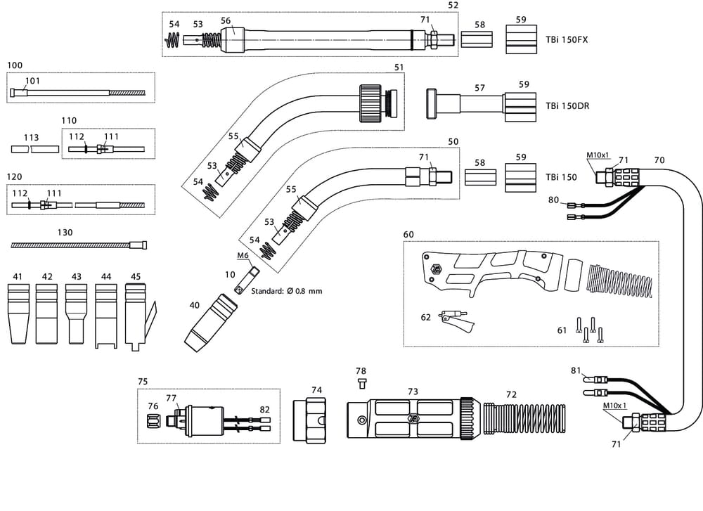 + MIG/MAG Welding gunTBi 150