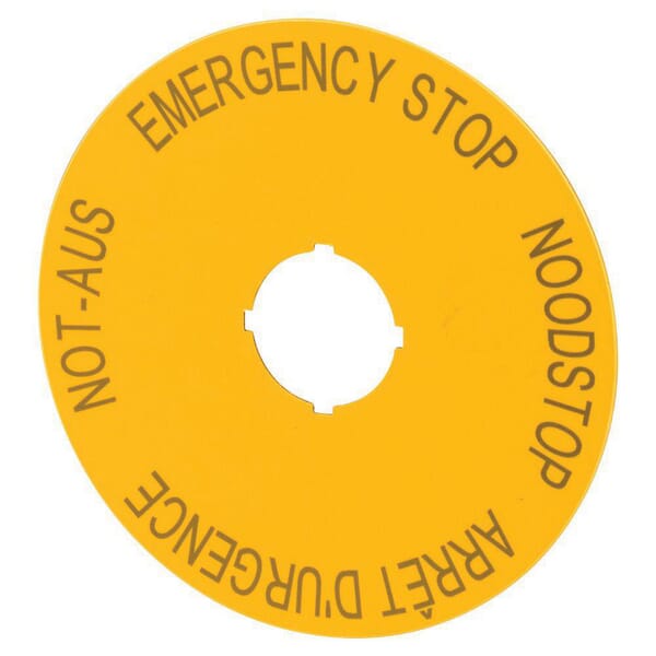 Plaque Arrêt d'urgence 4 l vue 2