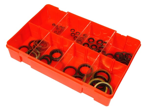 Sortiment metrických ocelo-gumových těsnicích kroužků