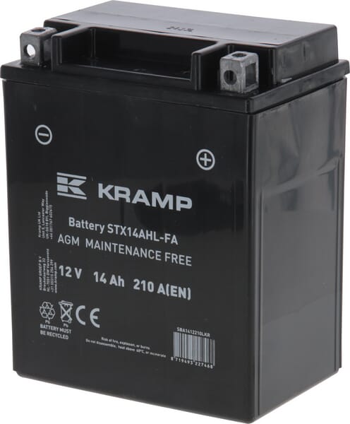 Baterie 12V 14Ah 210A, uzavřená, Kramp