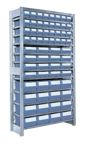 Regály se 64 přihrádkami