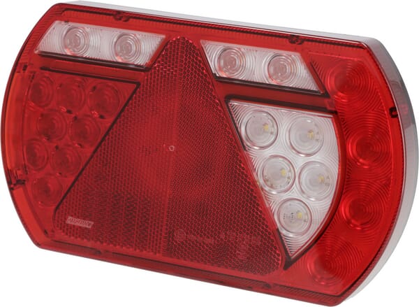 Feu arrière droit multifonction à LED, SMART, 12 V, 236x140x24,3 mm, Baïonnette 6 broches, Kramp — réf. L26060P6RH5SM