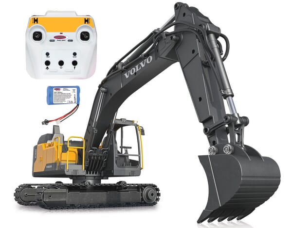 DiggerVolvo EC160E Metal 1:16 avec grappin à obus et marteau de démolition · réf. JA406300
