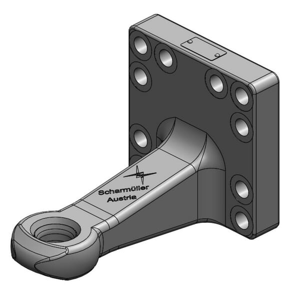 Oeillet de remorquage diamètre 40mm 160x160 déporté avec douille DIN 11026 — réf. 00665500A02