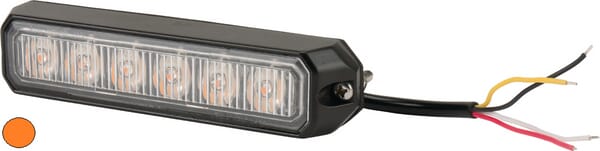 Avertisseur flash LED orange 6x3W 12/24V — réf. LA20014