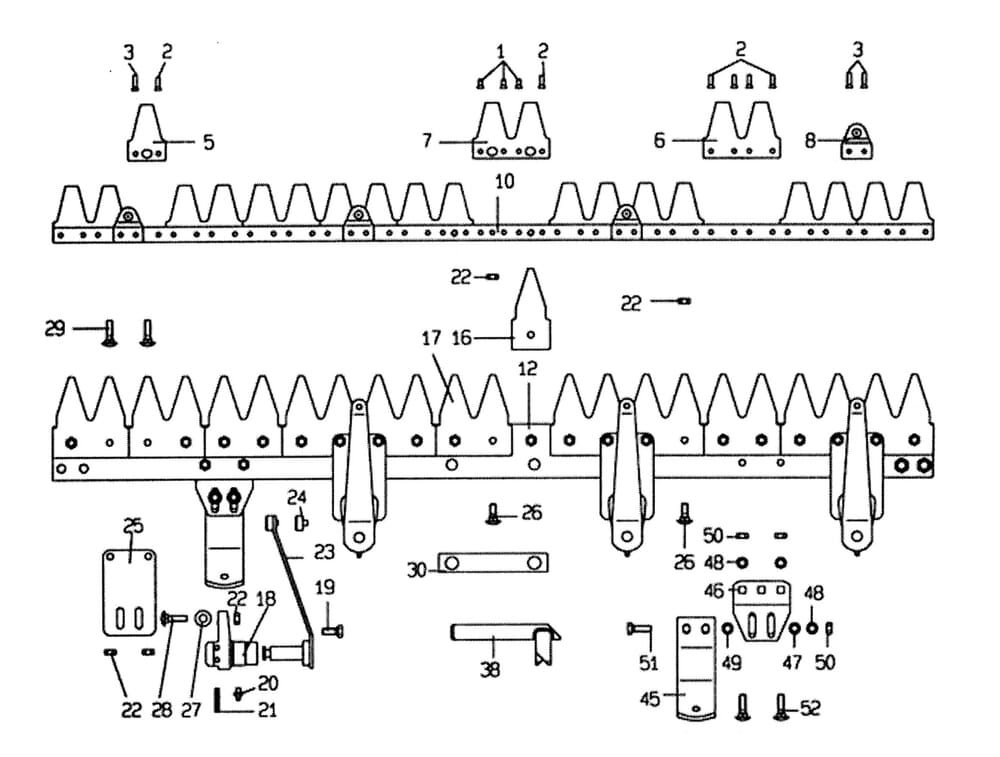 ESM - Nosník nože úplný 1,17m