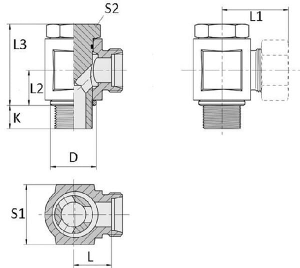 Coude orientable 14S-1/2BSP vue 2