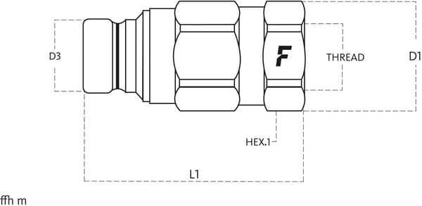 Coupleur face plate 1" FBSP vue 2