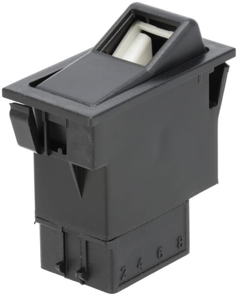 Interrupteur à bascule, I-0, marche-arrêt, 12/24V, 5 pôles, éclairage de localisation et de fonction, avec ampoule — réf. SW10026KR