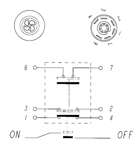 Interrupteur à poussoir, ventilation, rond, jaune vue 6