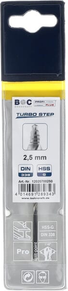 Vrták 2,5 mm HSS-DIN 338-G TURBO STEP