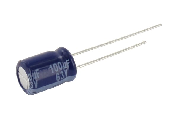 Condensateur 100 µF 63V · réf. CE100UF63VR