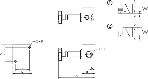 Vanne magnétique 3/2 NC-1/8" vue 4