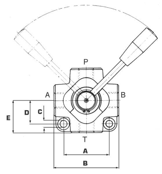 Vanne a 4 voies A 3/8 BSP vue 4