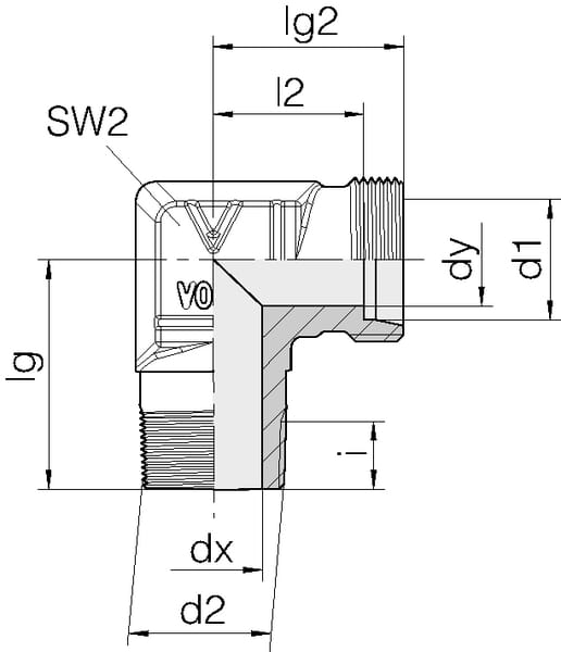 Coude mâle 8L-1/8 BSPT vue 3