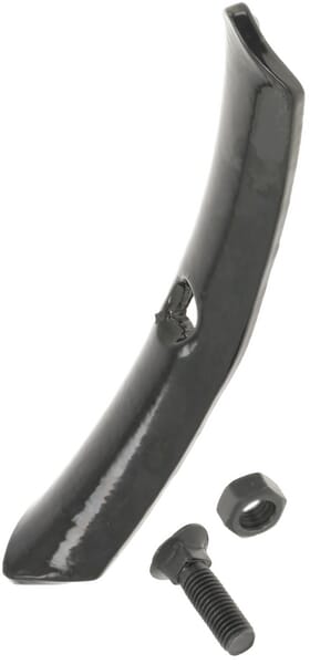 Pointe de cultivateur 195x40x6mm, réversible, courbée, 1 trou, avec boulons · réf. CP503025N