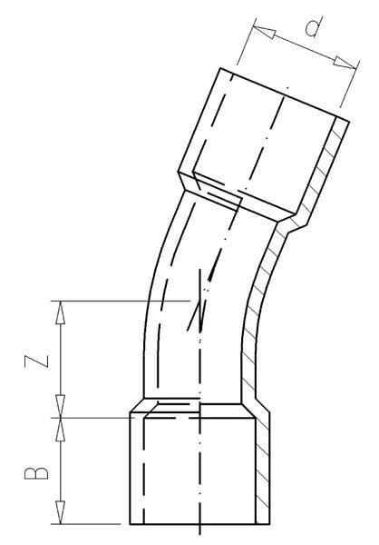 Coude PVC 22,5° 110mm vue 2
