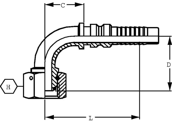 Raccord à sertir 4SH-DN40-1,1/2" BSP-90° vue 3