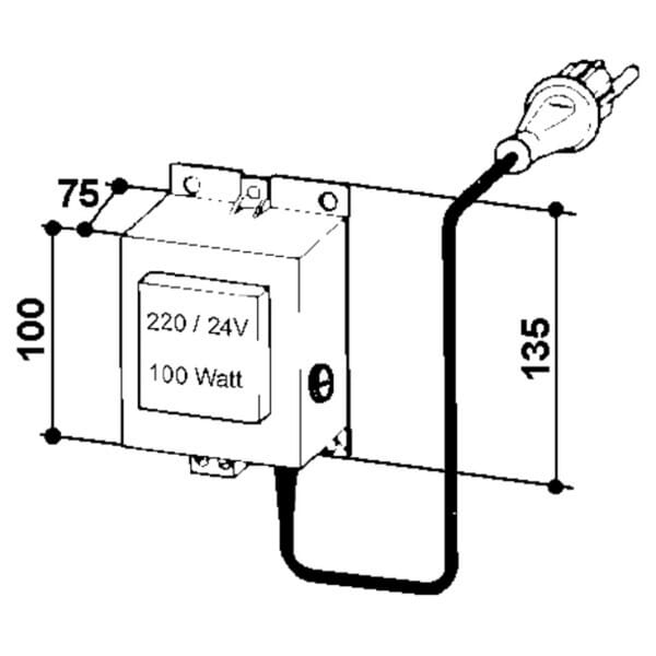 Transformateur 230/24V, 100W vue 2