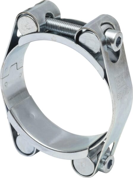 Hadicová spona dvojitá, 65–75 mm, dvojitý šroub, DIN912, pozinkovaná, Kramp