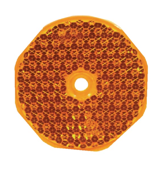 Catadioptre rond orange Ø60mm à visser — réf. 300003010