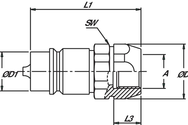 Coupleur mâle 1/4-1/4" BSP vue 2