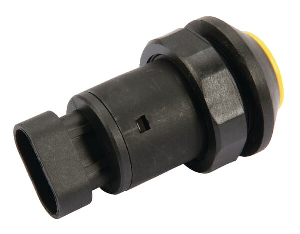 Interrupteur poussoir, abaissement du relevage, rond, jaune vue 2