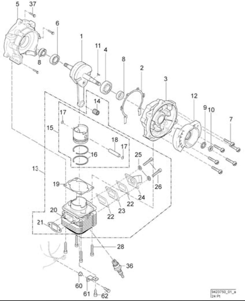 Klikový hřídel /těleso, válec, píst