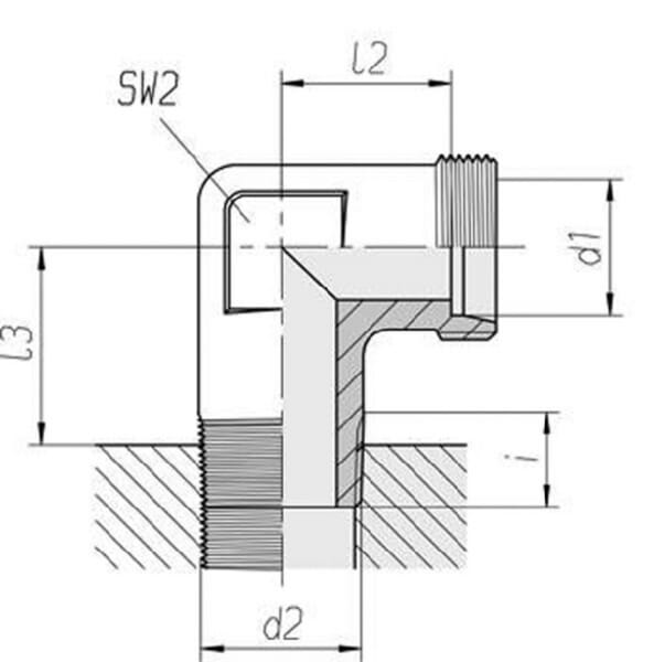 Coude mâle 6L-M10 vue 4