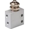 3/2-way micro-stem operated valve for panel mounting, monostable, spring return