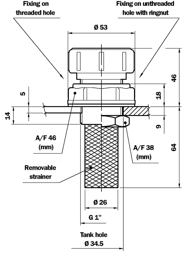 Bouchon de remplissage de réservoir TC50-GAL-90-PROC-70 vue 3