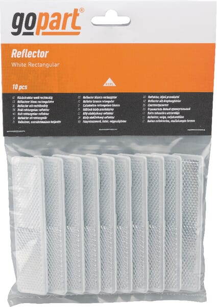 Catadioptre rectangle blanc 105x24mm — réf. LA75013