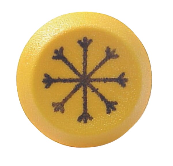 Interrupteur poussoir, climatisation, rond, jaune vue 2