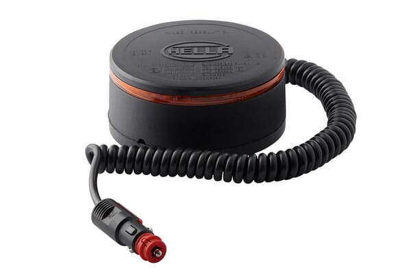 Gyrophare à LED, 13 W, rond, 12-24 V, ambre, magnétique, Ø 149 mm x 60 mm, K-LED Rebelution Hella — réf. 2RL455256021