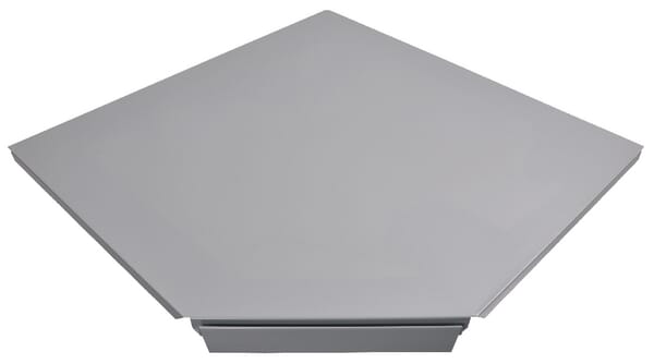 Policové dno 90° 47 cm, šedý hliník