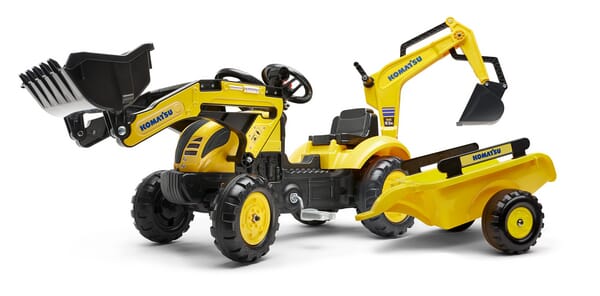 Tractopelle Komatsu avec excavatrice et remorque — réf. F2076N