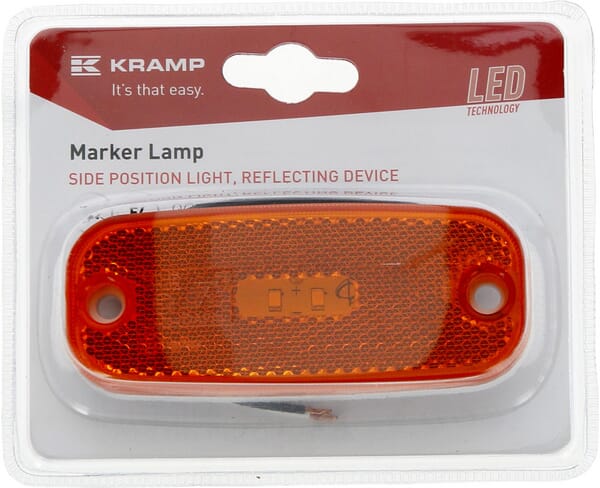 Feu de gabarit LED, rectangulaire, 12/24V, ambre, 111x45x15mm — réf. LA35061KR
