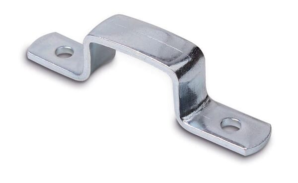 plaque zinguée pour oeillet ovale 42x22 mm entraxe des trous : 57 mm · réf. PL10660
