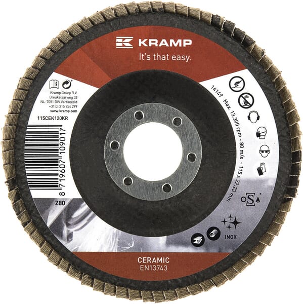 Disque lam. céramiq 115mm K120 — réf. 115CEK120KR