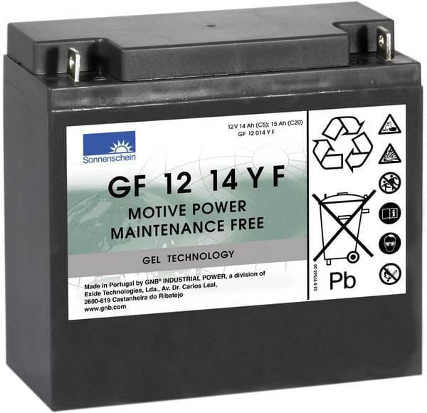 Batterie 12V 15(C20)/14.0Ah(C5) Gel solaire · réf. DF12V15