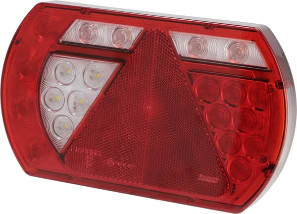 Feu arrière gauche multifonction à LED, SMART, 12 V, 236x140x24,3 mm, Baïonnette 6 broches, Kramp — réf. L26060P6LH5SM