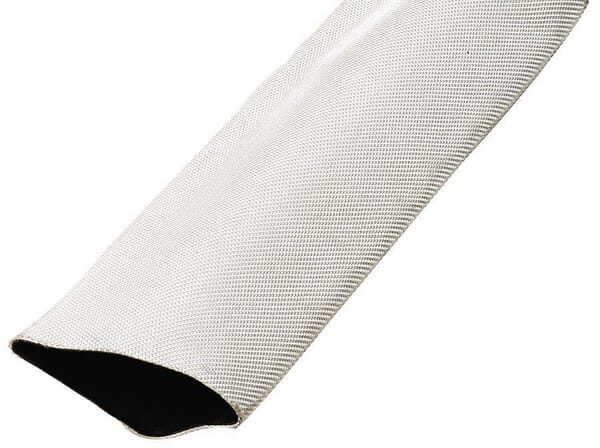 Fire hose flat rollable, synthetic white