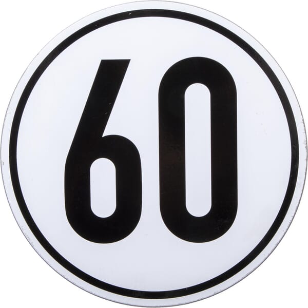 Plaque 60 km type allemand · réf. BL60