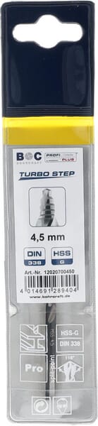 Vrták 4,5 mm HSS-DIN 338-G TURBO STEP
