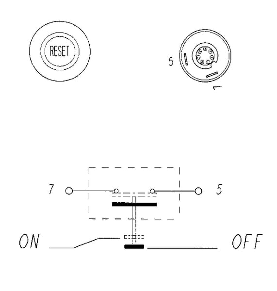 Interrupteur poussoir, Reset, rond, vert vue 6