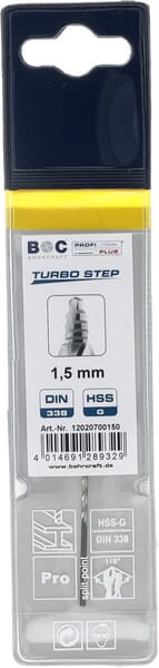 Vrták 1,5 mm HSS-DIN 338-G TURBO STEP