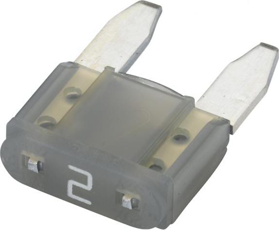 Fusible lame mini 2A longueur 10,9mm gris pack 50x Hella · réf. 8JS728596081